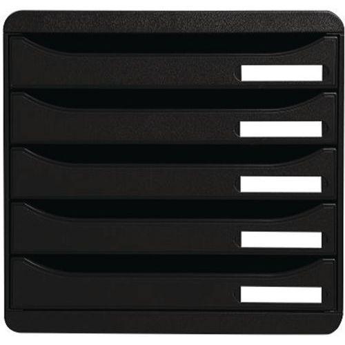 Illustration de : Module de classement Big Box Plus noir 5 Tiroirs - Exacompta