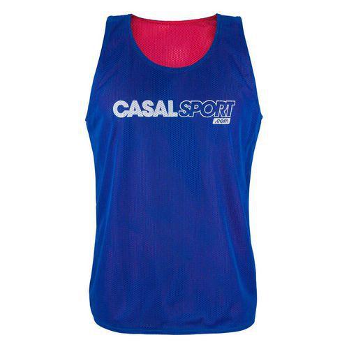 Illustration de : Chasuble réversible bleu royal rouge - Casal Sport