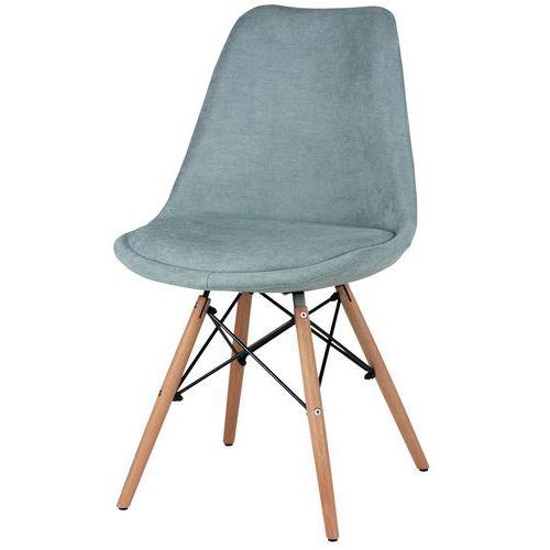 Illustration de : Lot de 4 chaises Lindy pieds bois naturel  Somcasa