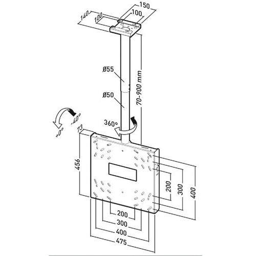 Illustration de : Support Plafond Modèle Applik 12422 Pour Ecran Plat ERARD PRO