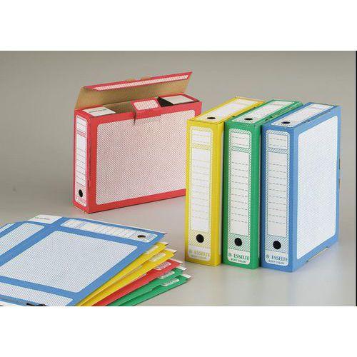 Illustration de : Lot de 10 boites archives, dos de 8 cm couleurs assorties - Esselte