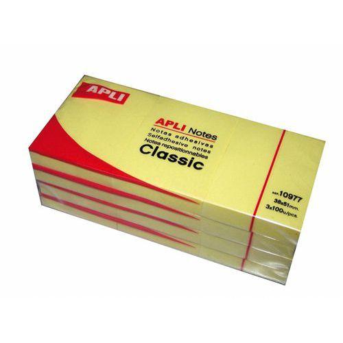 Illustration de : Bloc 100 feuilles de notes repositionnables 40 x 50 mm jaune - Apli