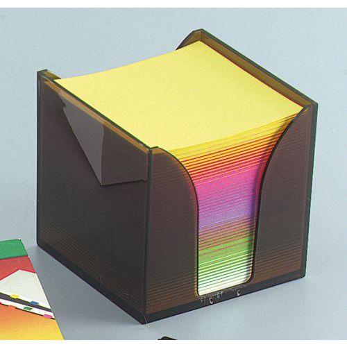 Illustration de : Boite plastique de papier de note 9 x 9 cm arc-en-ciel - Folia