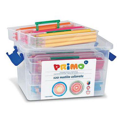 Illustration de : Schoolpack 120 crayons mega - Primo