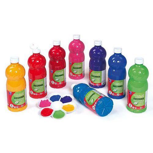 Illustration de : Assortiment 8 flacons 1 litre gouache lot n° 2 - Lefranc Bourgeois