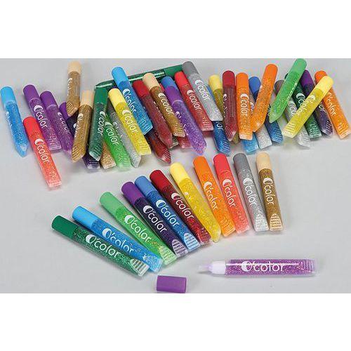 Illustration de : Assortiment de 50 tubes 10 ml colle pailletée