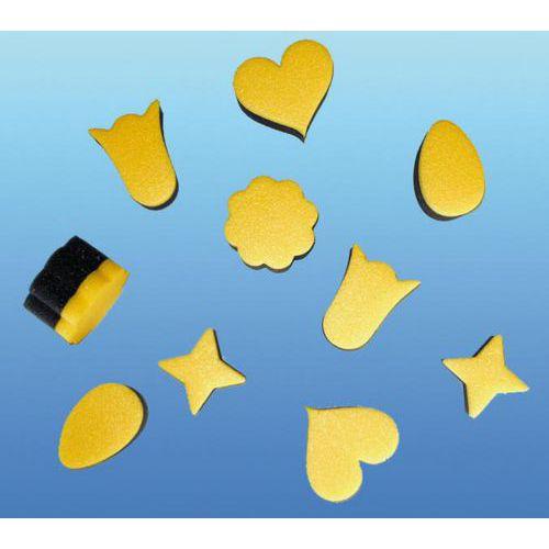 Illustration de : Lot 10 tampons pochoir éponge double densité - formes assortis