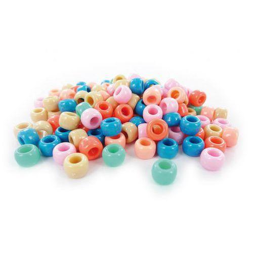 Illustration de : Sachet 1000 perles plastique pastel gros trous Ø 9 mm - Innspiro