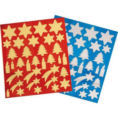 Illustration de : Pochette 10 feuilles gommettes or et argent - Apli Kids