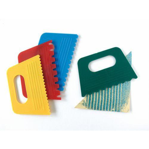 Illustration de : Lot de 4 peignes à cran en plastique rigide