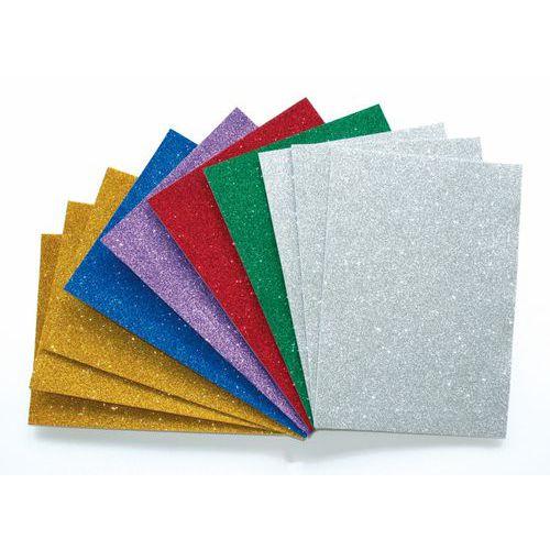 Illustration de : Lot 10 plaques de mousse pailletée adhésives A4