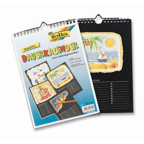 Illustration de : Calendrier papier noir 17 x 24cm à personnaliser - Folia