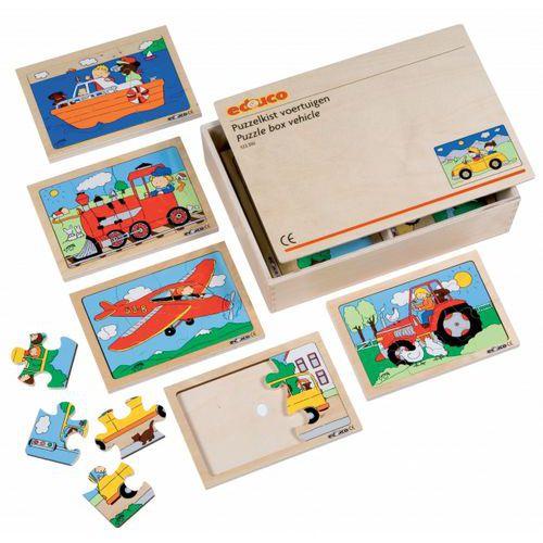 Illustration de : Coffret de 10 puzzles thème transport - Educo