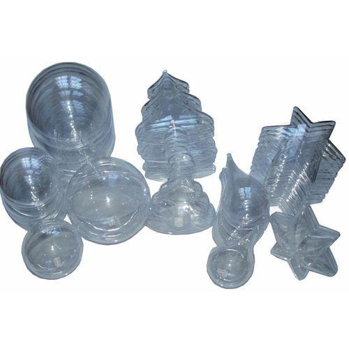 Illustration de : Ensemble de 30 objets plastique à décorer + 6 boules Ø 70mm offertes