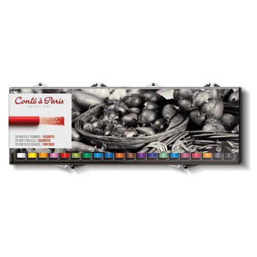 Illustration de : Boite 20 pastels tendres conte à paris 65 mm Ø 10 mm - Conte a Paris