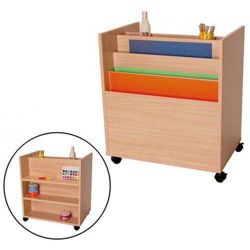 Illustration de : Chariot rangement feuilles à la verticale