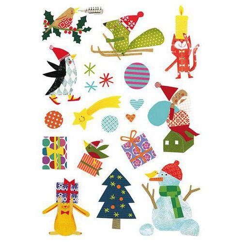 Illustration de : Etui 6 planches gommettes géantes baby repositionnables - Maildor