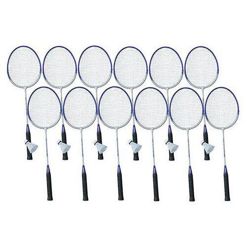 Illustration de : Lot de 12 raquettes badminton + 6 volants