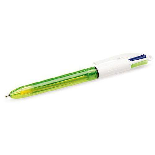 Illustration de : Stylo 4 couleurs fluo pointe moyenne - Bic