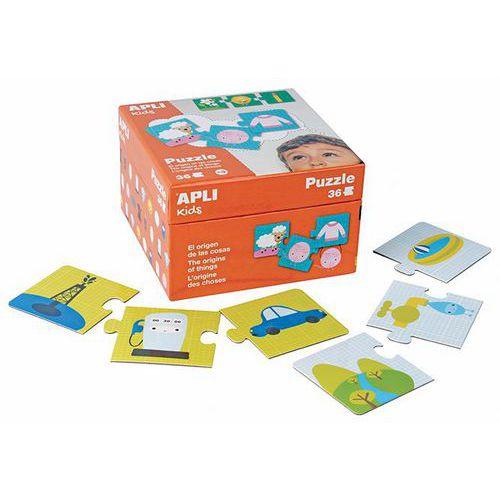 Illustration de : Boite de puzzles : L'origine des choses - Apli Kids