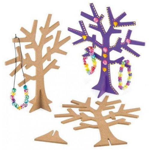 Illustration de : Arbre à bijoux sur socle en médium bois hauteur 190 mm