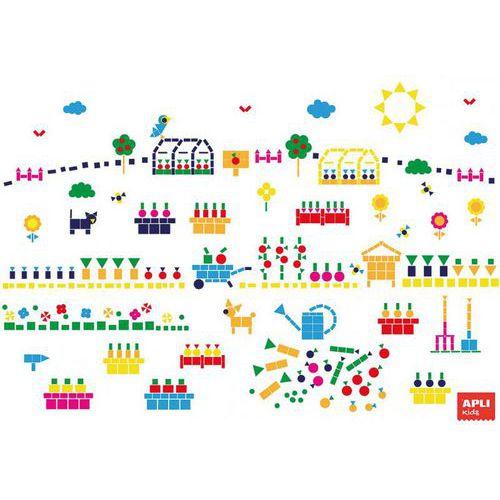 Illustration de : Kit gommettes 4 feuilles affiche à décorer 70 x 100 cm - Apli