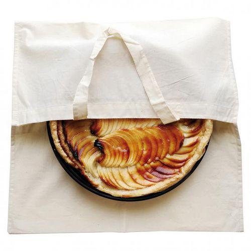 Illustration de : Sac à tarte en coton naturel à peindre ou à décorer 40 x 40 cm