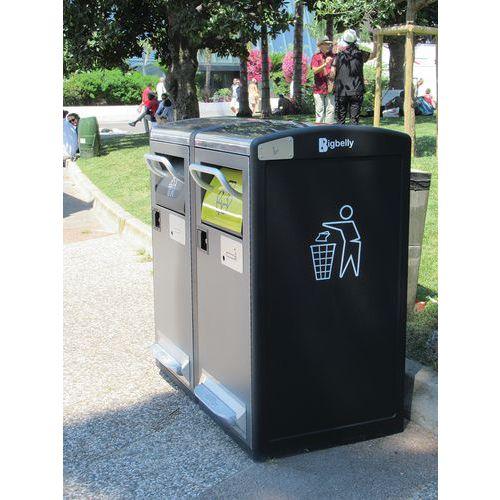 Illustration de : Double poubelle connectée Bigbelly compacteur