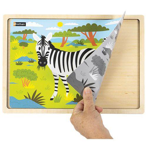 Illustration de : Puzzles -animaux de la savane-Nathan