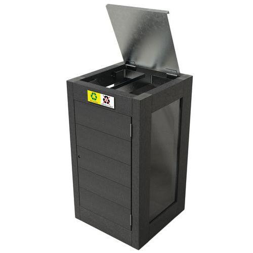 Illustration de : Poubelle Canopée vigipirate tri plexi plastique recyclé Espace Urbain