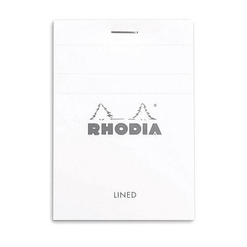 Illustration de : Bloc agrafé blanc ligné - Rhodia