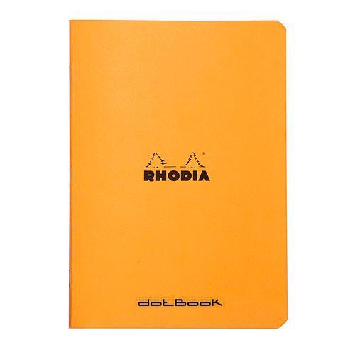 Illustration de : Cahier orange piqué réglure dot - Rhodia