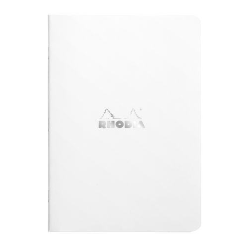 Illustration de : Cahier blanc piqué réglure ligné - Rhodia