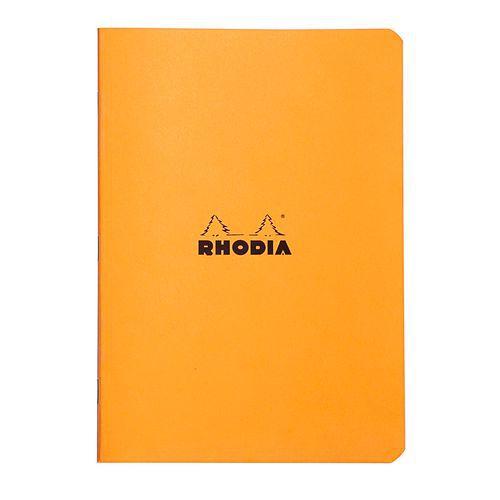 Illustration de : Cahier orange piqué petits carreaux - Rhodia