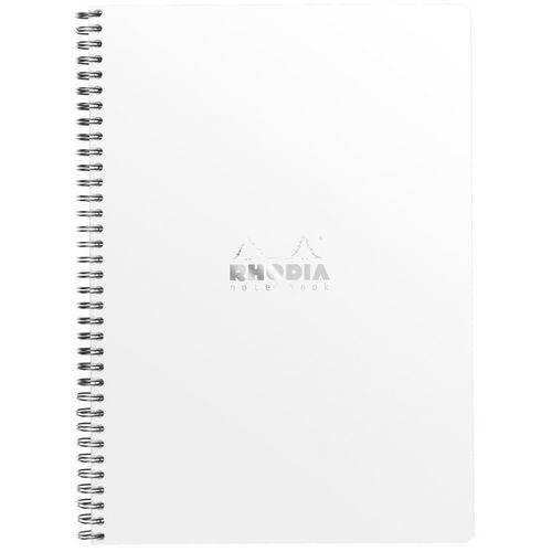 Illustration de : Cahier reliure intégrale ligné + marge et cadre en-tête - Rhodia