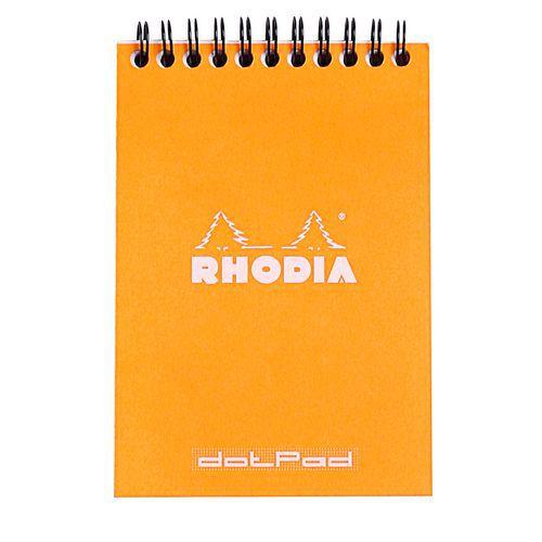 Illustration de : Bloc orange reliure intégrale réglure dot - Rhodia