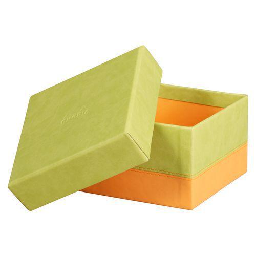 Illustration de : Boîtes de rangement gigognes en simili cuir -Lot de 5 - Rhodia