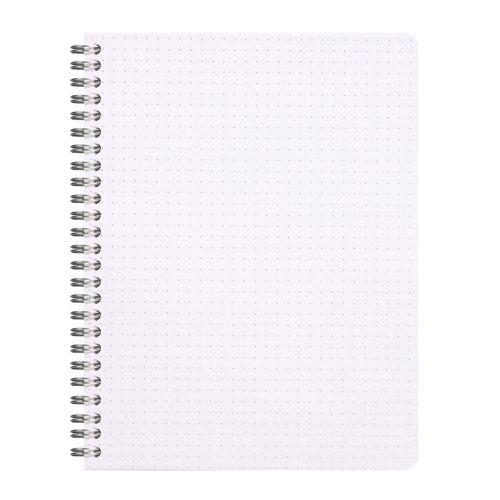 Illustration de : Cahier blanc reliure intégrale réglure dot - Rhodia