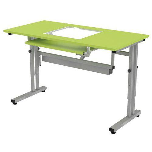 Illustration de : Poste écran sous vitre Mini réglable mélaminé PMR