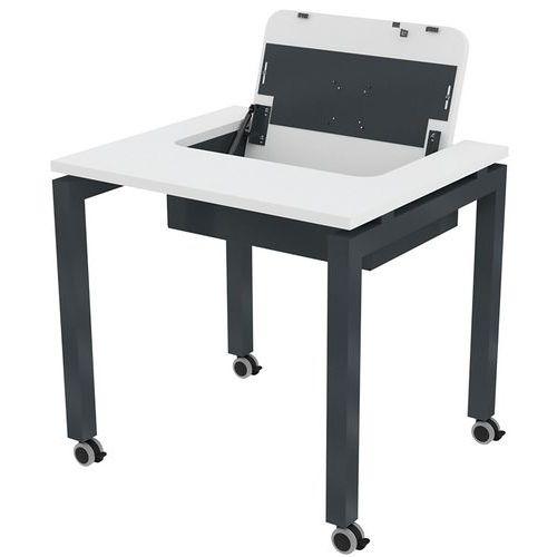 Illustration de : Poste écran rabattable Arcade mobile mélaminé