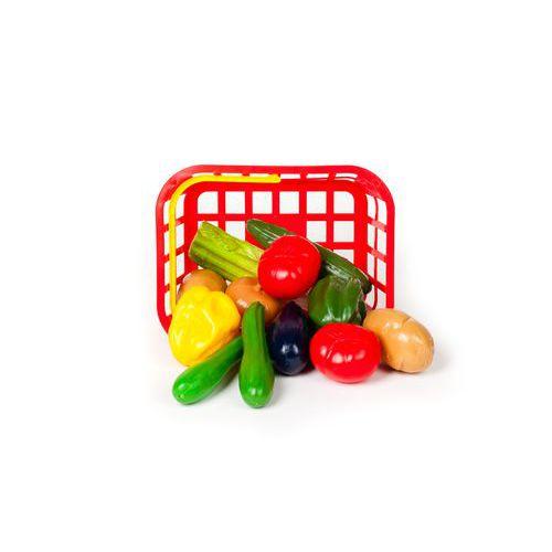 Illustration de : Panier plastique de 12 légumes assortis