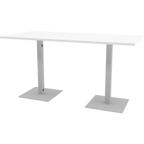 Illustration de : Table réunion haute Greko pied alu Quadrifoglio