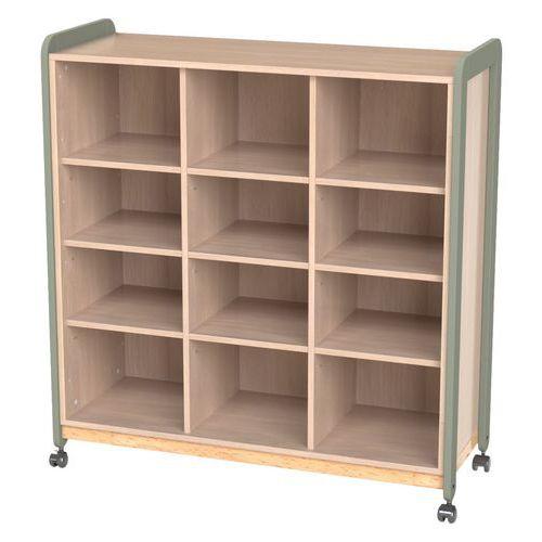 Illustration de : Meuble Lili 3 colonnes 12 niches + roulettes