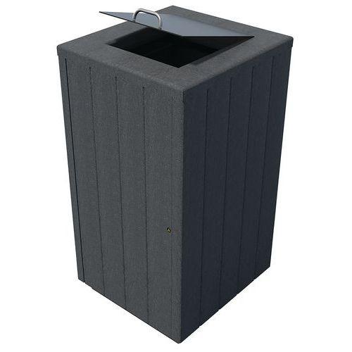 Illustration de : Poubelle Equilibre couvercle et trappe plastique recyclé Espace urbain