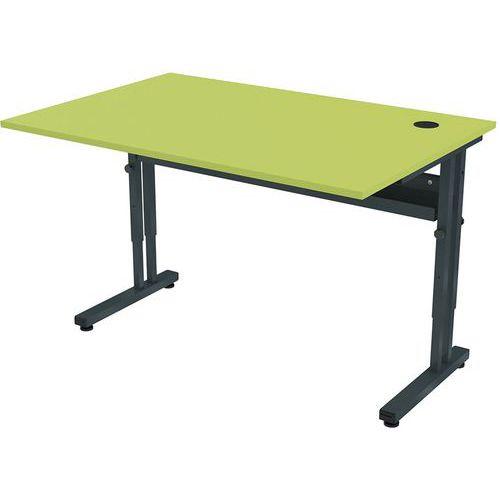 Illustration de : Poste écran posé Mini réglable mélaminé PMR