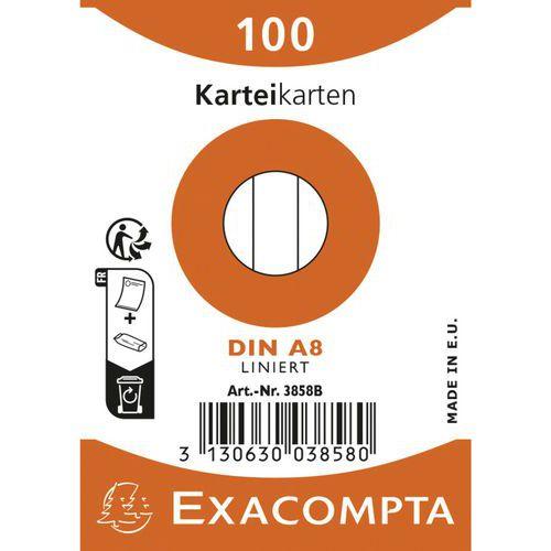 Illustration de : Fiches Bristol A8 ligné sous film assorti - 100 feuilles - Exacompta