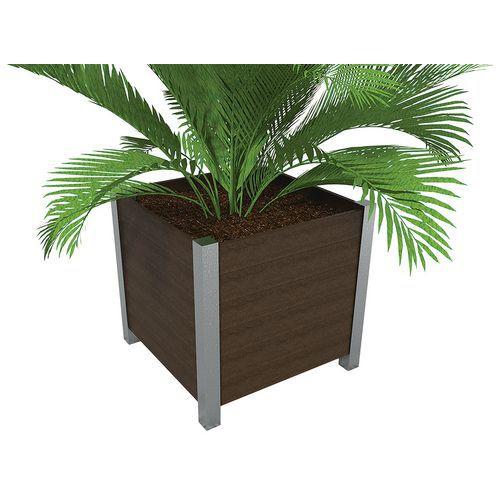 Illustration de : Jardinière Elégance 98 x 98 cm plastique recyclé Espace Urbain