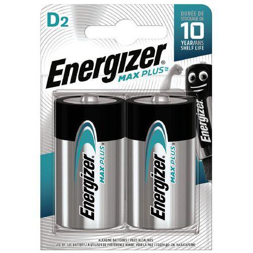 Illustration de : Pile alcaline Max PLus D/LR20 FSB2 - Lot de 2 - Energizer