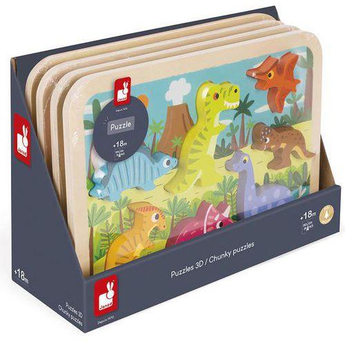 Illustration de : Puzzle dinosaure chunky - Janod