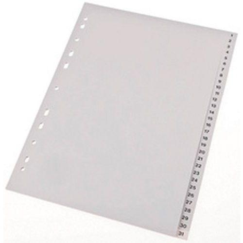 Illustration de : Intercalaires en plastique, numériques, A4